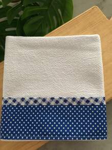 PANOS DE PRATO PÉ DE GALINHA COM BARRADO DE TECIDO KIT COM 5-PREMIUM ESTAMPADOS COM VIÉS COLORIDO