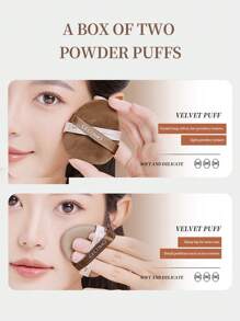 2pcs/Set Puff Case With 1pc Sponge Air Cushion Puff And 1pc Velvet Powder Puff, With Storage Box And Mirror, Compact, Ultra-Soft, Bounce-Back, Not Absorbing Powder, Suitable For Liquid Foundation And Loose Powder Daily Use,Makeup,Cheap,Room Decor,Vanity,Travel,Bedroom,Makeup Accessories,Puff,Makeup Blender,Powder Puff,Makeup Sponge