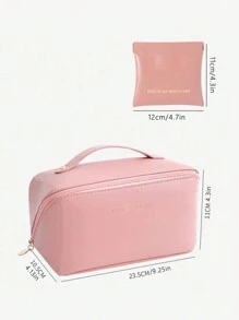 1pc Foldable Toiletry Bag, Large Capacity Makeup Bag, Portable Travel Organizer Pouch, Modern Minimalist Luggage Bag, Multi-Functional Polyester Packing Cube, Collapsible Separate Compartments Handbag, Classified Storage For Cosmetics, Toiletries, Clothes, Shoes, Electronics, Jewelry, Makeup Tools And Stationery Summer Travel, Vacation Home Bathroom Decor Holiday Makeup Organizer Bathroom Accessories Back To School - Pillow Cosmetic Bag - View 7