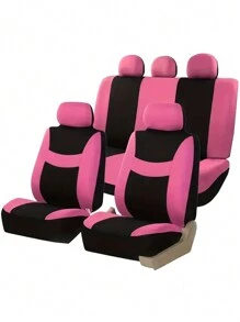 9件套通用汽车座椅套，包含2个前排座椅套、1个靠背套、1个后排座椅套和5个头枕套，适用于轿车、SUV、MPV，兼容安全气囊。4件套包含：2个前排座椅套、2个头枕套。