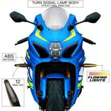 Señales de giro LED para motocicleta, indicadores direccionales, luz de freno y luz de freno intermitente, luz de señal de parada, lámpara DRL para motocicleta - 2 piezas - Ver 7