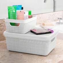 Organizer Box With Lid Kit 5 Sturdy Stackable Multipurpose Jute Line Boxes  Utilities - 白色 - 查看 7