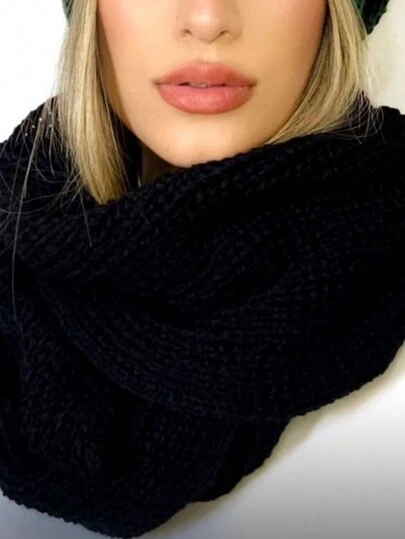 Gola Tricot Cachecol Duas Voltas Macio Lã Inverno Moda