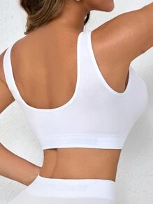 3pcs/Set Women's Seamless Comfortable Single Layer Wireless Sports Bra - Multicolor - View 4