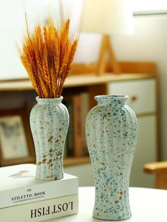 1 件陶瓷花瓶适用于家居装饰，干花花瓶适用于客厅办公室现代中心装饰，适用于婚礼派对餐桌装饰