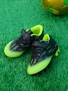 1 Pair Unisex Classic Embossed & Graffiti Design Kids/Children Outdoor Training Football Shoes, Low-Top Long Studs Non-Slip Wear-Resistant Breathable Boys/Girls Training Sports Shoes