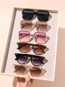 3pcs/6pcs Big Frame Fashionable Fashion Glasses For Teenagers, And Versatile - Multicolor - View 3