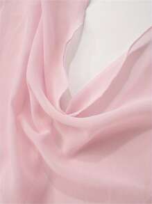 Women Lingerie Nightgown Sheer Mesh Cowl Neck Backless Babydoll Dress For Sleepwear Exotic Nightwear - 粉色 - 查看 6