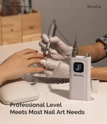 Professional Nail Drill Kit, 30000RPM Cordless Electric Nail File With LCD Display, Rechargeable 4000mAh Battery, Low Noise, Pink Nail Efile For Acrylic & Gel Nails, Manicure Pedicure, Salon & Home Use, Y2K Nails ShineYourWay,Christmas Gifts-White - 白色 - 查看 2