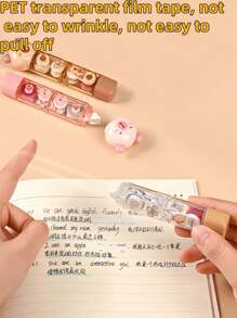 1 套 2 合 1 Capybara 修正带 + 圆点胶带，颜色和款式随机，方便学生涂鸦，包括 5mm X 4m 透明修正膜胶带和 5mm X 3m 钻石圆点胶带 - 彩色 - 查看 3