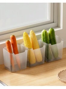 6pcs Refrigerator Storage Boxes, Food Storage Containers, Suitable For Freezer, Refrigerator, Kitchen Cabinet, Food Pantry Organization, For Kitchen, Bathroom, Bedroom Use, Transparent Design