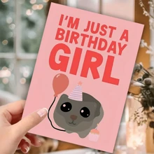 Carte de vœux amusante "Just A Birthday Girl" avec enveloppe - Parfait pour la famille, les amis et les collègues - Idéal pour les anniversaires, les fêtes et les célébrations de la rentrée scolaire