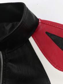 Stylish Stand Collar Men's Leather Jacket For Racing Motorcycle Outfit, New American Biker Gear