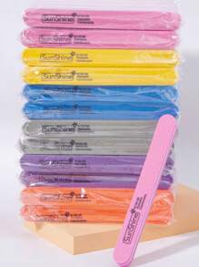 5/10pcs Oblong Shape Nail File Manicure Set 0.47 Inch Thick Nail Files For Gel Nails Sponge Washable Double Sided 100/180 Sanding Buffing File