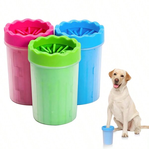 1 tazza per la pulizia delle zampe di animali domestici, di grandi/piccole dimensioni, con spazzola in silicone, forniture per la pulizia delle zampe di cani e gatti