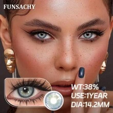 FUNSACHY 14.2mm Natural Color Soft Disposable Contact Lenses, Grey, For Halloween Cosplay - Grey - View 4