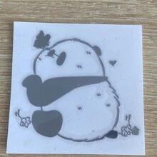 1 pieza Pegatina de metal con diseño 3D lindo de panda de alta gama - Pegatina decorativa impermeable y de dibujos animados para teléfonos móviles y computadoras (el material de metal reflejará la luz)