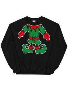 ugly sueter feo sudadera MANITAS DE DUENDE navideño navidad año nuevo regalo - Negro - Ver 2