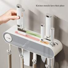 Multifunctional Knife Holder - With Sharpening Stone - Easy To Install And Use - Space-Saving And Stylish Kitchen Organizer - Multicolor - View 2