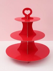 1pc Solid Color Paper Cake Stand, 3-Tier Paper Cupcake Display Rack, Cake Decorative Rack Set, Paper Cake Tray, Dessert Display Stand, Paper Cupcake Tower Dessert Rack, Home Decor, Kitchen & Dining Table Decor, Suitable For Birthday, Wedding, Bridal Shower, Baby Shower, Picnic And More Occasions. - Multicolor - View 6