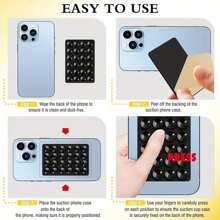 2 pièces Support de téléphone en silicone avec 24 ventouses, double-face, compatible pour la douche et le montage mural, pour le maquillage, le fitness, la salle de bain, la voiture et la cuisine