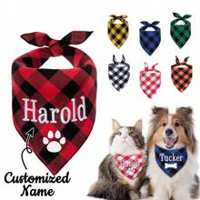 1PC spersonalizowana chustka dla psa haftowana nazwa niestandardowa chusta na szyję szalik dla psa trójkątne śliniaki chustka akcesoria do kostiumów dla zwierząt domowych dla małych średnich dużych psów kotów zwierząt domowych prezent urodzinowy