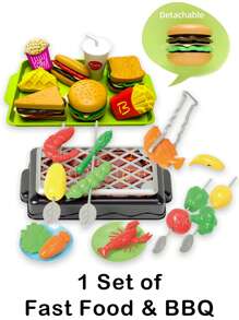 1 Bộ đồ chơi cắt nhà bếp giả vờ cho trẻ em, Trò chơi ghép trái cây/thực phẩm, Phát triển khả năng thực hành, Bộ đồ chơi dã ngoại, Nhận biết màu sắc, Chất lượng cao - Nhiều màu - Xem 16