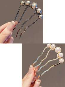 1/2pcs Elegant Chinese Style Faux Pearl 4-Prong Bun Maker Hair Stick Comb Accessory, Hair Accessories For Women, Hair Tools, Beauty Accessories, Curly Hair Accessories, Hair Accessory, Hair Accessories For Women, Fall, Travel, Hair Tools, Accessories Women, Hair Stuff, Fall, Hair Accessories Women, Hair Tools, Hair Stuff, Stuff, Beauty Accessories, Gifts, Travel, Gifts For Women, Hair Stuff, Stocking Stuffers