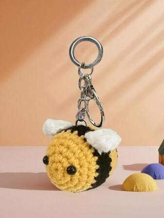 1/3Pcs Cartoon Cute Handmade Crochet Little Bee Creative Keychain,For Backpack Pendant Small Gift,A Car Keychain,A Car Rearview Mirror Decoration Pendant And A Bag Pendant.Can Be Used As Gifts For Festive Parties, Birthdays, Mother's Day, Father's Day, And Graduations.Home Decor,Best Friend Gift,Gifts For Women,Mum Gifts,Valentine's Day Gift.