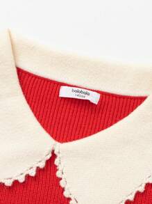 Balabala Girls' Two-Piece New Year Outfit, 2025 Spring Sweet Fashion Set - Chinese Red - View 6