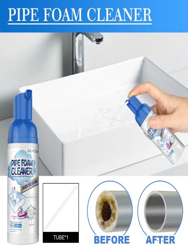 1pc Pipe Foam Cleaner, Household Pipe, Sink And Drain Odor Removal Cleaning Agent