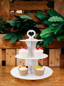 1pc Solid Color Cake Stand, Decoration For Birthday, Baby Shower, Family Holiday Party, Food Display Rack, Cake Stand, Baking Cake Decor - Multicolor - View 7