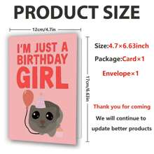 Carte de vœux amusante "Just A Birthday Girl" avec enveloppe - Parfait pour la famille, les amis et les collègues - Idéal pour les anniversaires, les fêtes et les célébrations de la rentrée scolaire