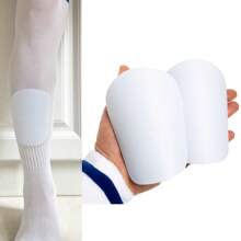 1 Paio Di Parastinchi Da Calcio Di Colore Bianco Mini, Accessori Di Protezione Delle Gambe Per Il Calcio