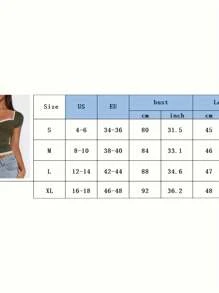Camiseta corta con cuello en forma de corazón, manga corta, lazo frontal y recorte de encaje, estilo dulce y ceñida para mujer - Negro - Ver 9