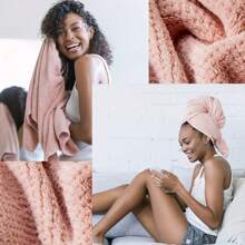 1 pièce Extra large serviette pour envelopper les cheveux avec bande élastique