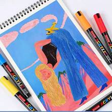 60 Colors Acrylic Marker Pens Set, Dual Tip Broad/Fine Point, Water-Based Paint, For Art, Painting, Ceramic, Graffiti