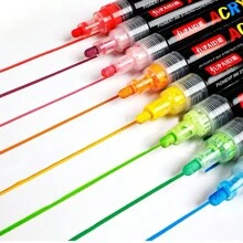 60 Colors Acrylic Marker Pens Set, Dual Tip Broad/Fine Point, Water-Based Paint, For Art, Painting, Ceramic, Graffiti