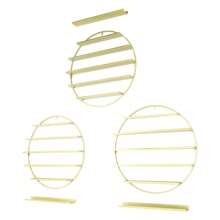 Futchoy 5-Etagen Runde Nagellack Wandhalterung Nagelsalon Lagerung Rack Display Stand - Gold - Übersicht 6
