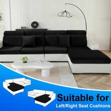 YSTYLE Housse Coussin Canapé Velours, Housse De Coussin Extensible, Universelle Housse Coussin Canape, Housse Assise Canapé Antidérapante, Housse Dossier Canapé - Black - View 2