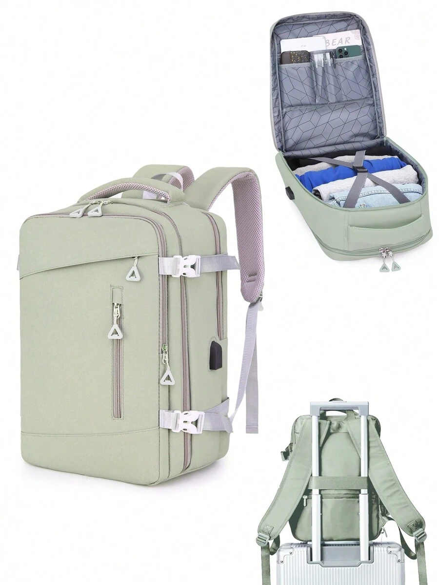 Mochila multifuncional de grande capacidade, 43x28x20 cm, potência versátil, 5 cores, essencial para viagens, mochila de grande capacidade à prova d'água conveniente, armazenamento multifuncional, adequada para deslocamento e viagens, mochila de grande capacidade necessária, fácil armazenamento para viagens de negócios, deslocamento, viagem, simples e elegante, carregamento USB, adequado para viagens de curta e longa distância, férias, exterior, visita familiar, esportes, ao ar livre, atenda às suas necessidades de viagem, preto, cinza, verde, rosa, azul