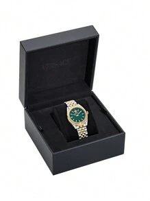 Versace Reloj V-Code de cuarzo para mujer, VE8I00424 - Verde - Ver 4