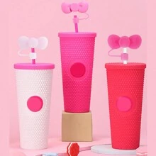 1 Nắp đậy ống hút cho cốc, Topper ống hút silicon Fit 30 & 40 Oz Tumbler có tay cầm, Nắp đậy ống hút uống dễ thương 10mm cho cốc Phụ kiện quà tặng nam và nữ - trắng - Xem 3