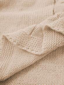 Plus Size Casual Loose Solid Turtleneck Knitted Sweater