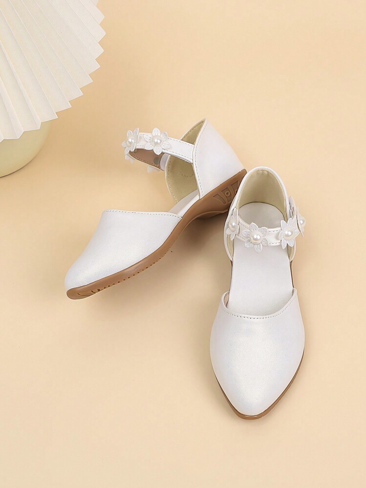 Girls' Princess Soft Bottom High Heel Floral Shoes, Fashion Performance Shoes For Toddler & Big Kids - White - View 4