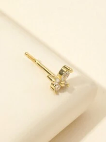 1 st L-formad vit delikat liten fjärilsnäsring - Guld - Visa 2