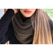 Knitted Collar Scarf Double Wrap Soft Wool Winter Fashion - Rust Brown - View 1