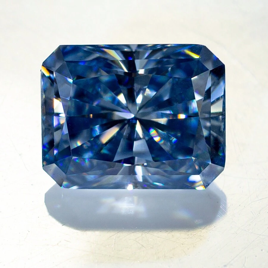 1pc High Quality Black Moissanite Radiant Cut Loose Gemstone, VVS Clarity, Jewelry Mounting Use