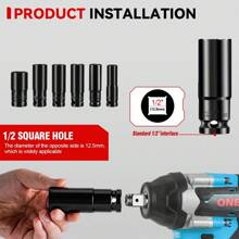 ONEVAN Electric Wrench,High Torque Cordless Brushless Electric Impact Wrench 1800N.M 1/2" Drill Screwdrivers Power Tools Set - View 6