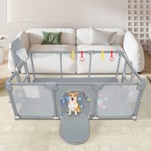Parc Bébé Barrière pour bébé - Parc pour animaux, 180*120*66cm Enclos pour chien et chat (coin enveloppé) + 50 balles + 4 anneaux pour les mains + 4 ventouses